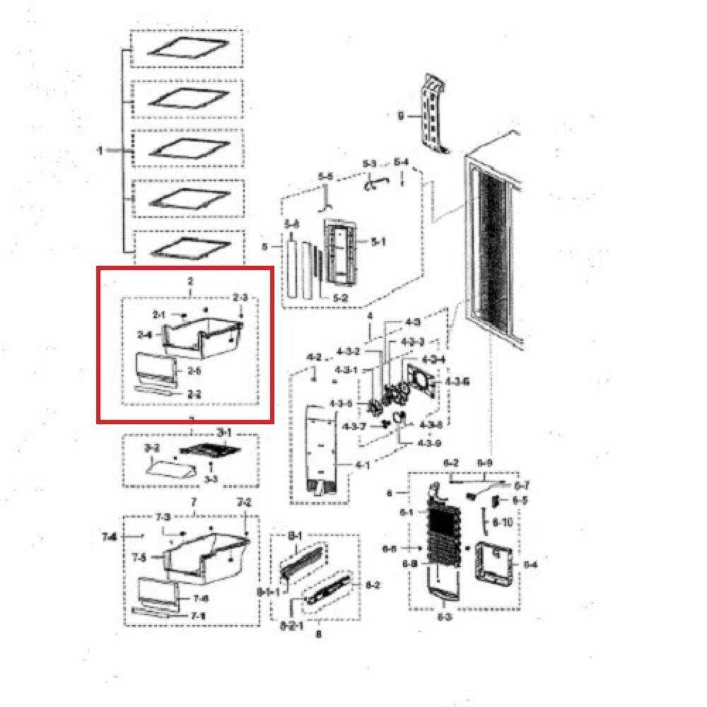 DA97-10881E Samsung Fridge Freezer Cabinet Shelf Upper Crisper Pan 3972994