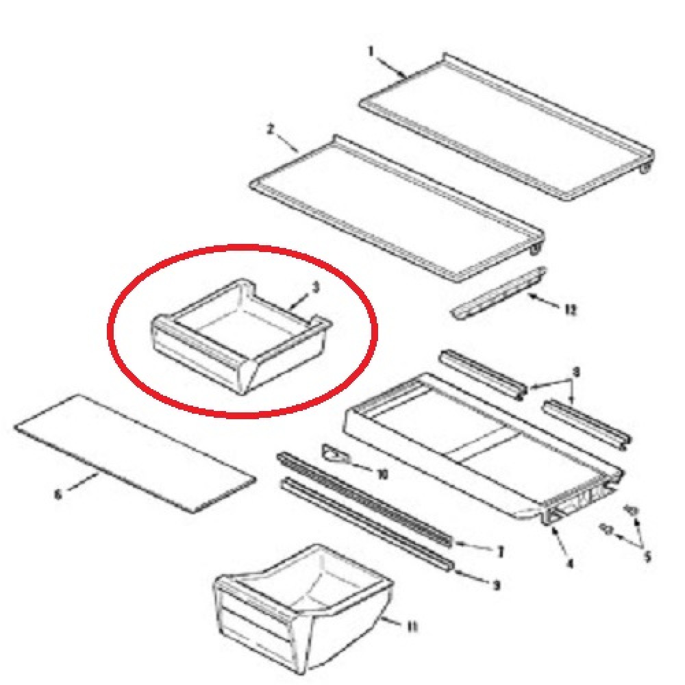 61004690 Maytag Fridge Freezer Cabinet Shelf Utility Pan 77348