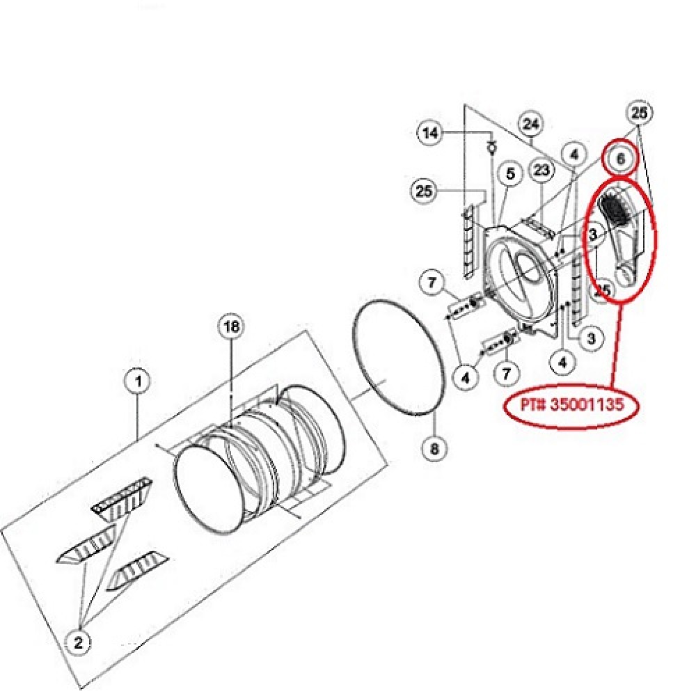 35001135 Maytag Dryer Air Vent Duct Assembly 1122516