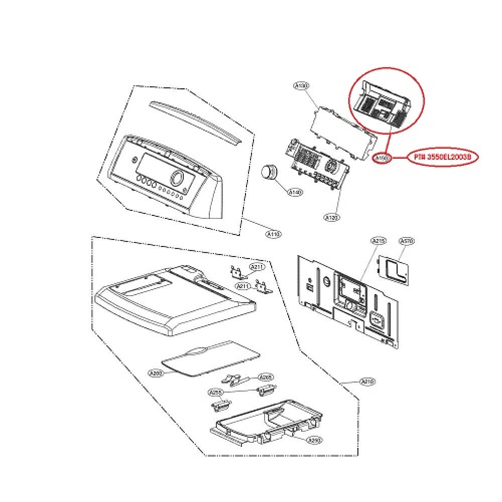 3550EL2003B LG Dryer Power Control Board Cover 1306690