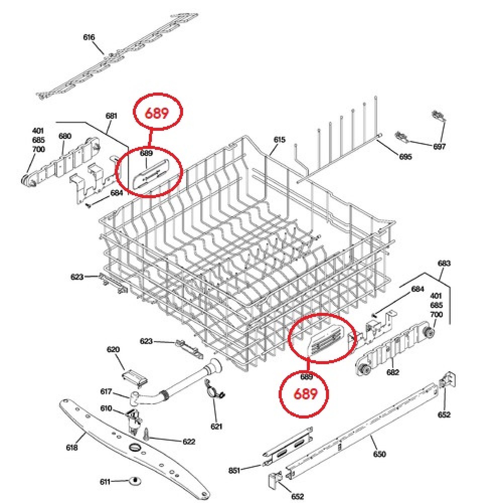 WD01X10397 GE Dishwasher Dish Rack Touch Pad 1534580