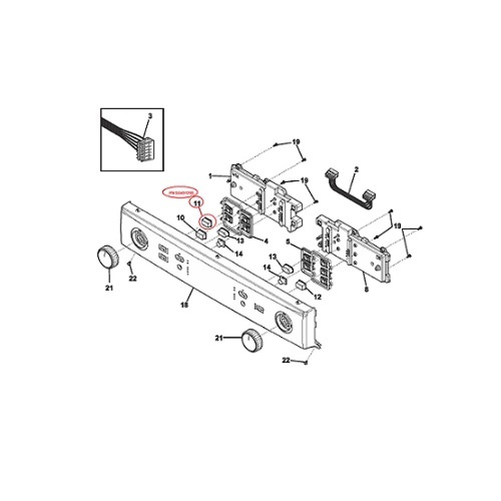 5304515785 Frigidaire Dryer Control Panel Button Wash Temp 4839581