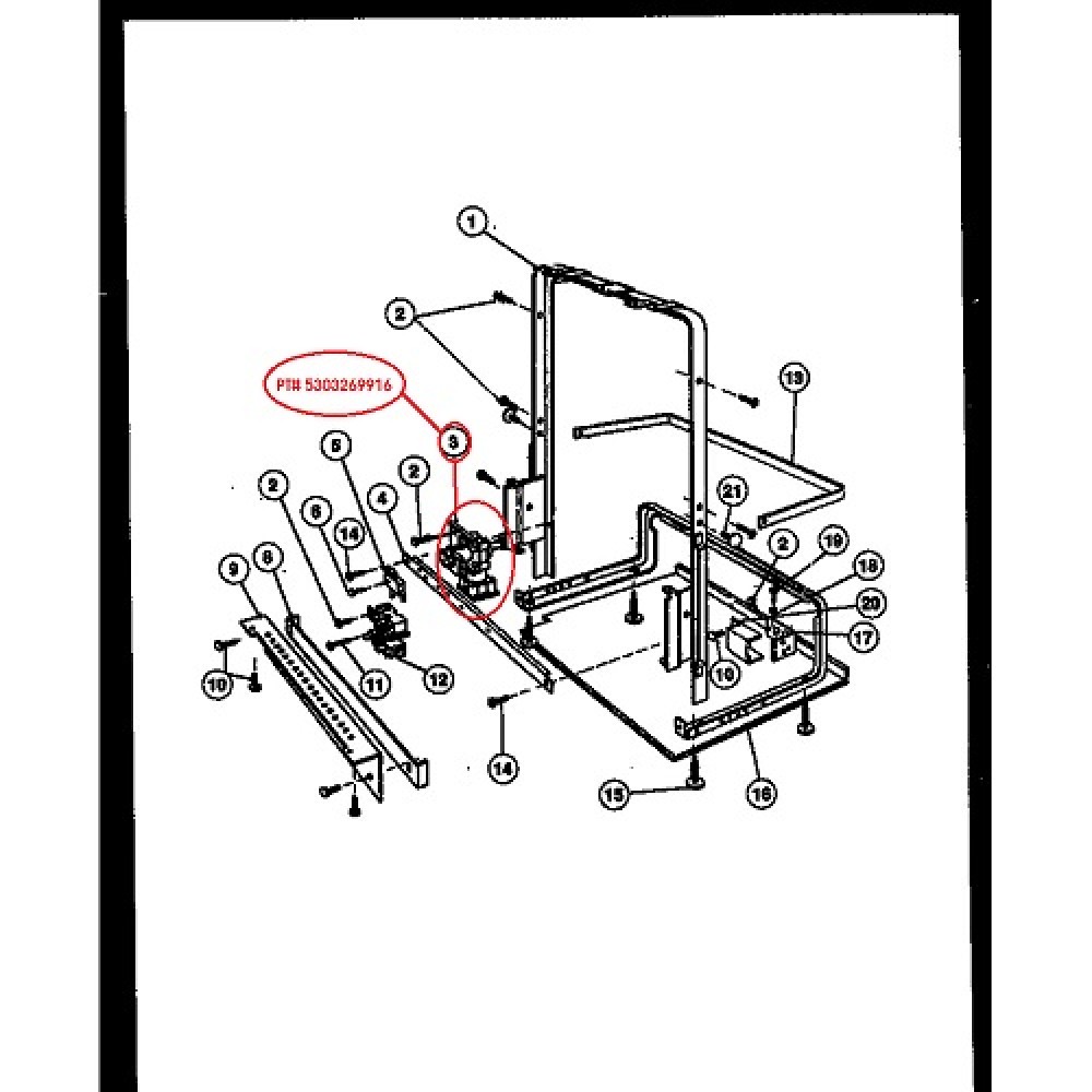 5303269916 Frigidaire Dishwasher Water Inlet Valve Assembly 623046