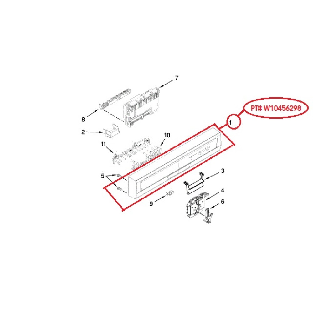 W10456298 Amana Dishwasher Control Panel Console W10447856