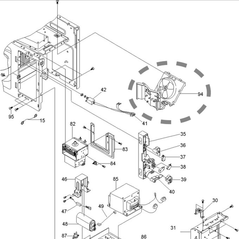 R0713695 Amana Microwave Fan Assembly Cooling 232935