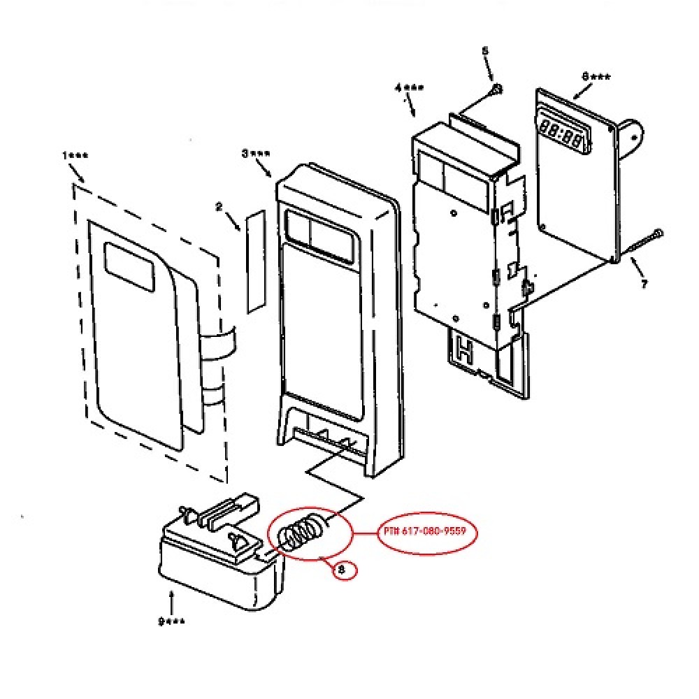 617-080-9559 Kenmore/Sears Microwave Control Panel Spring 6170809559