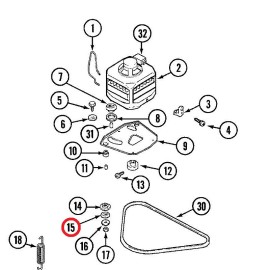 WP33-9967 Admiral Washer Drive Motor Mounting Plate Outter Rubber Washer 33-9967