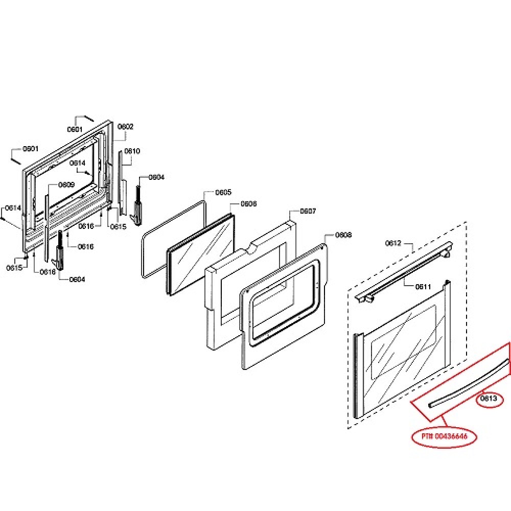 00436646 Bosch Oven Range Door Handle 436646