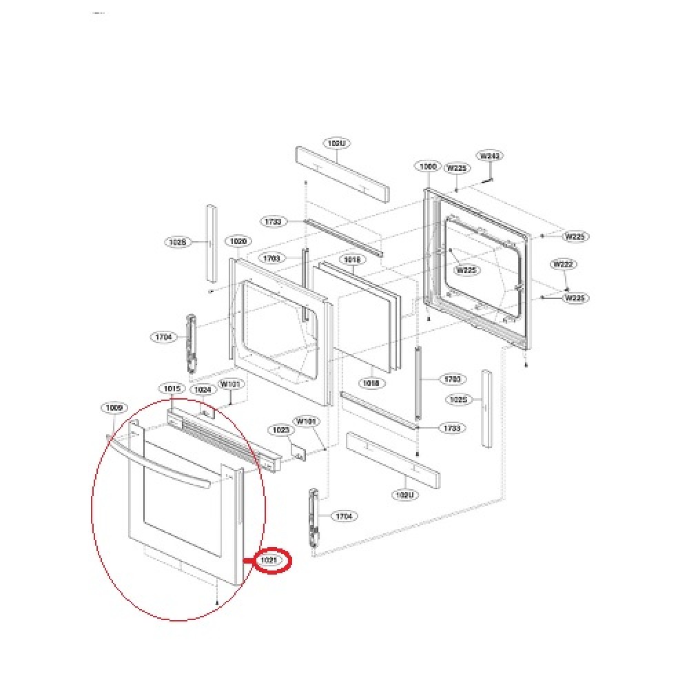 ACQ73322908 LG Oven Range Door Outer Glass Assembly 4870929