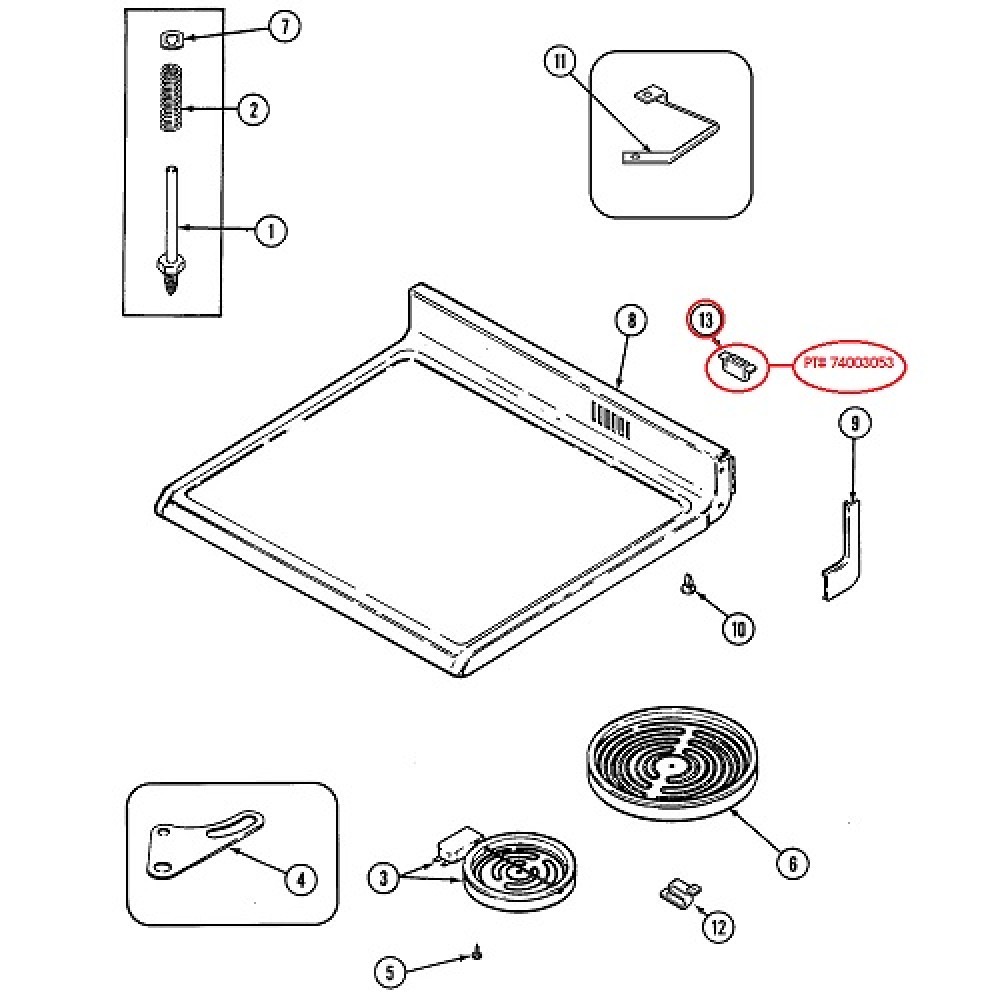 74003053 Maytag Oven Range Light Lamp Indicator 703176