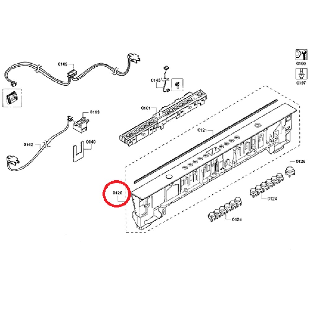 00772732 Bosch Dishwasher Control Panel Panel Frame Facia 772732