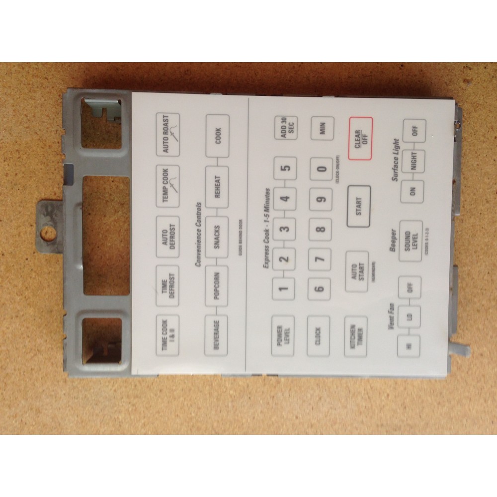 WB27X0937 GE Microwave Control Panel Membrane Assembly JVM240WL002