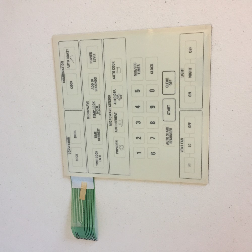 WB27X861 GE Microwave Control Panel Membrane Assembly JVM193