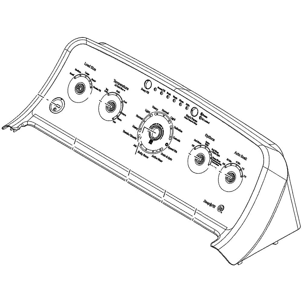 WH42X28260 GE Washer Control Panel Backsplash Faceplate WH42X24474