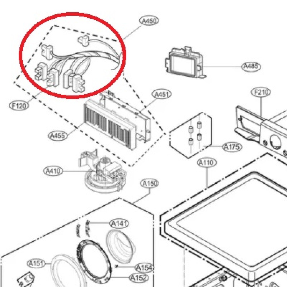 EAD64545319 LG Washer Wiring Harness Main PCM 227882