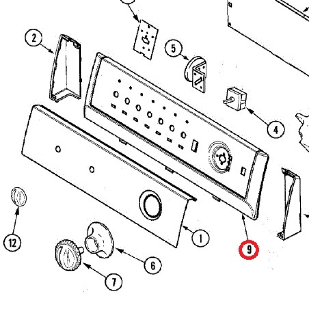 21001604 Maytag Washer Control Panel Console Frame 35-5731