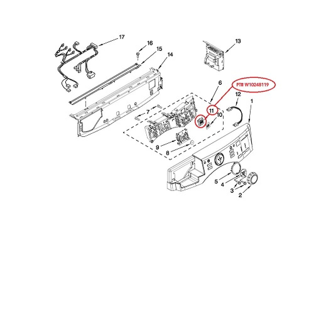 W10248119 Maytag Washer Control Panel Len 46197024642