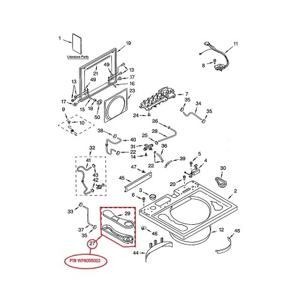 WP8055022 Kenmore/Sears Washer Dispenser Assembly 8055022