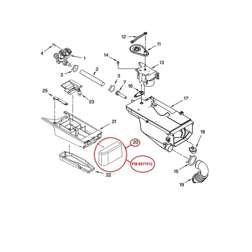 8571912 Kenmore Washer Dispenser Drawer Handle 8540486