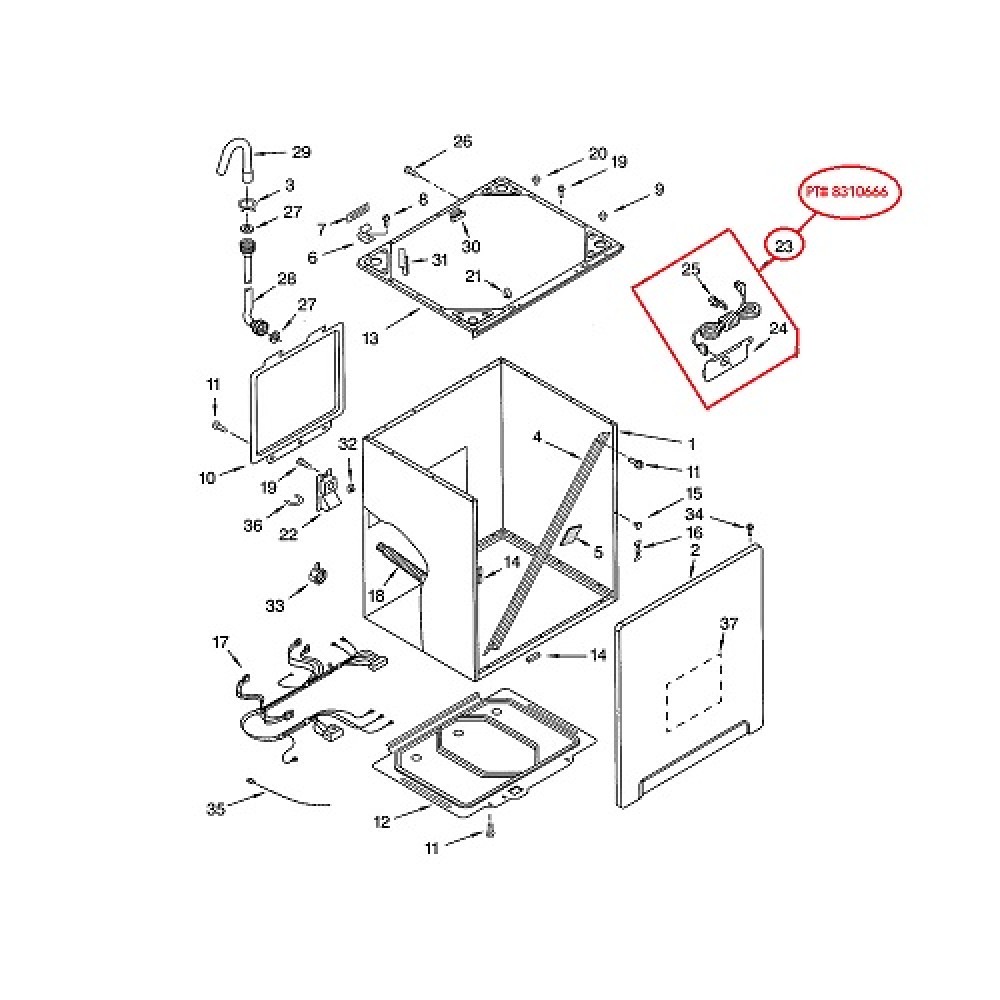 8310666 Kenmore/Sears Washer Power Cord Assembly 904529