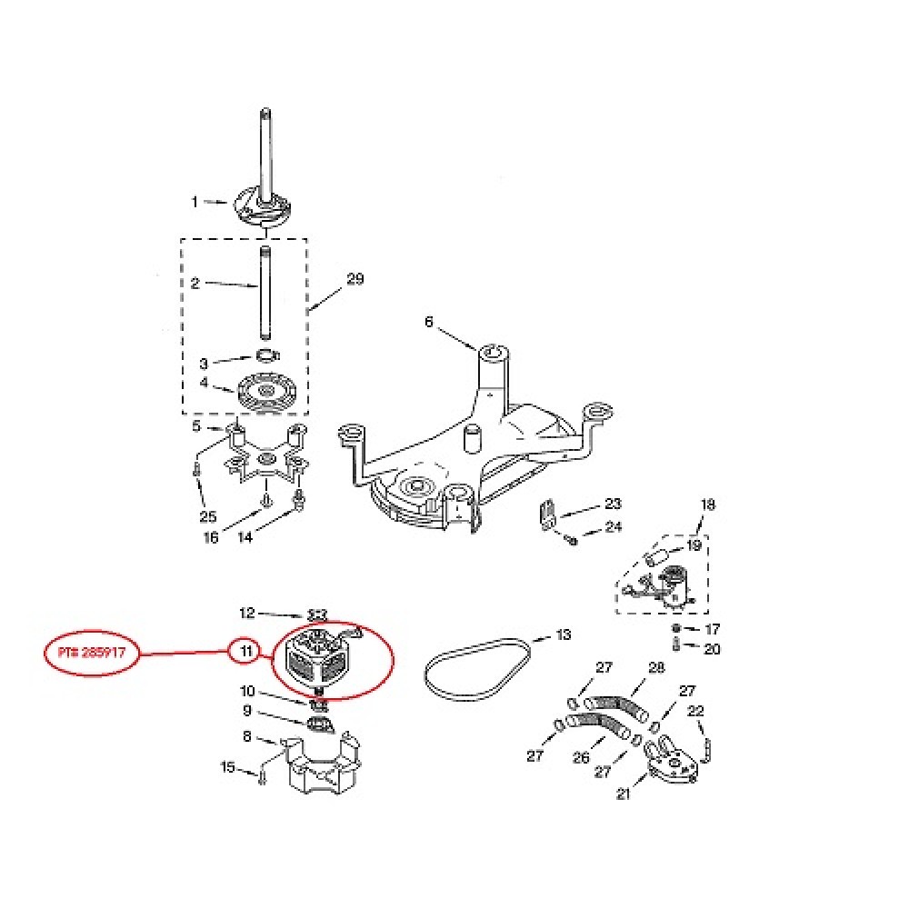 285917 Kenmore/Sears Washer Drive Motor Assembly 9724551