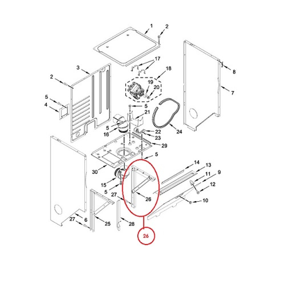 W11174024 Whirlpool Washer Dryer Cabinet  Support Bar Right W11050013